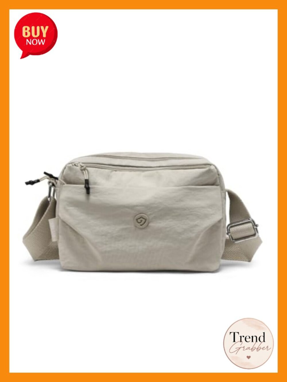 Nylon Crossbody Bag Lightweight Square Shoulder Handbag Multi-Layer